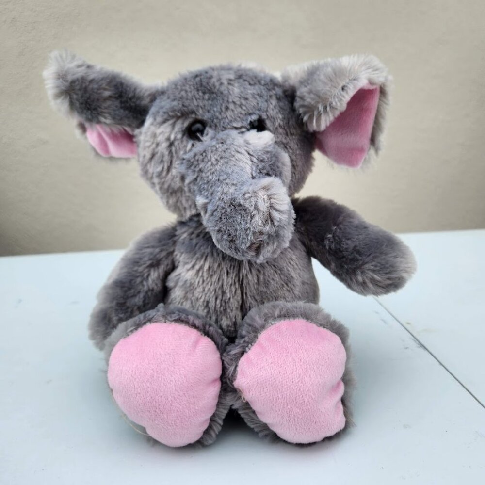 Elephant Plush Plushie Stuffed Animal Gray and Pink  Incredibly soft